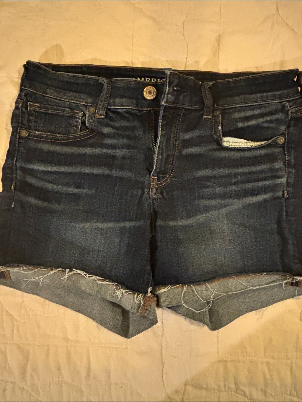 American Eagle Outfitters Dark Blue Denim Jean Shorts